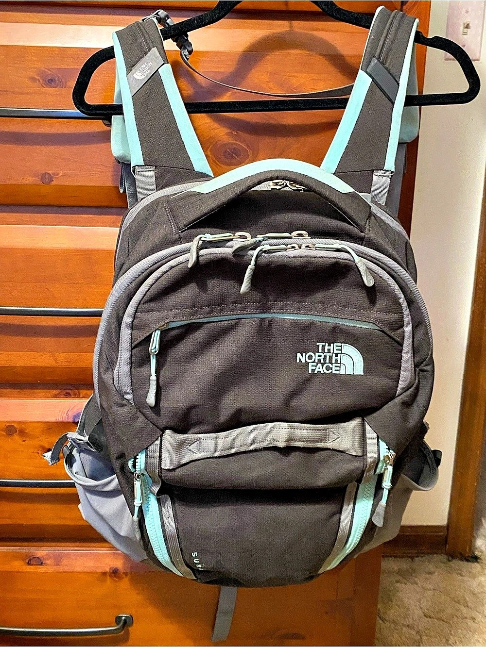 The North Face Women's Surge Backpack Black & Mint Green